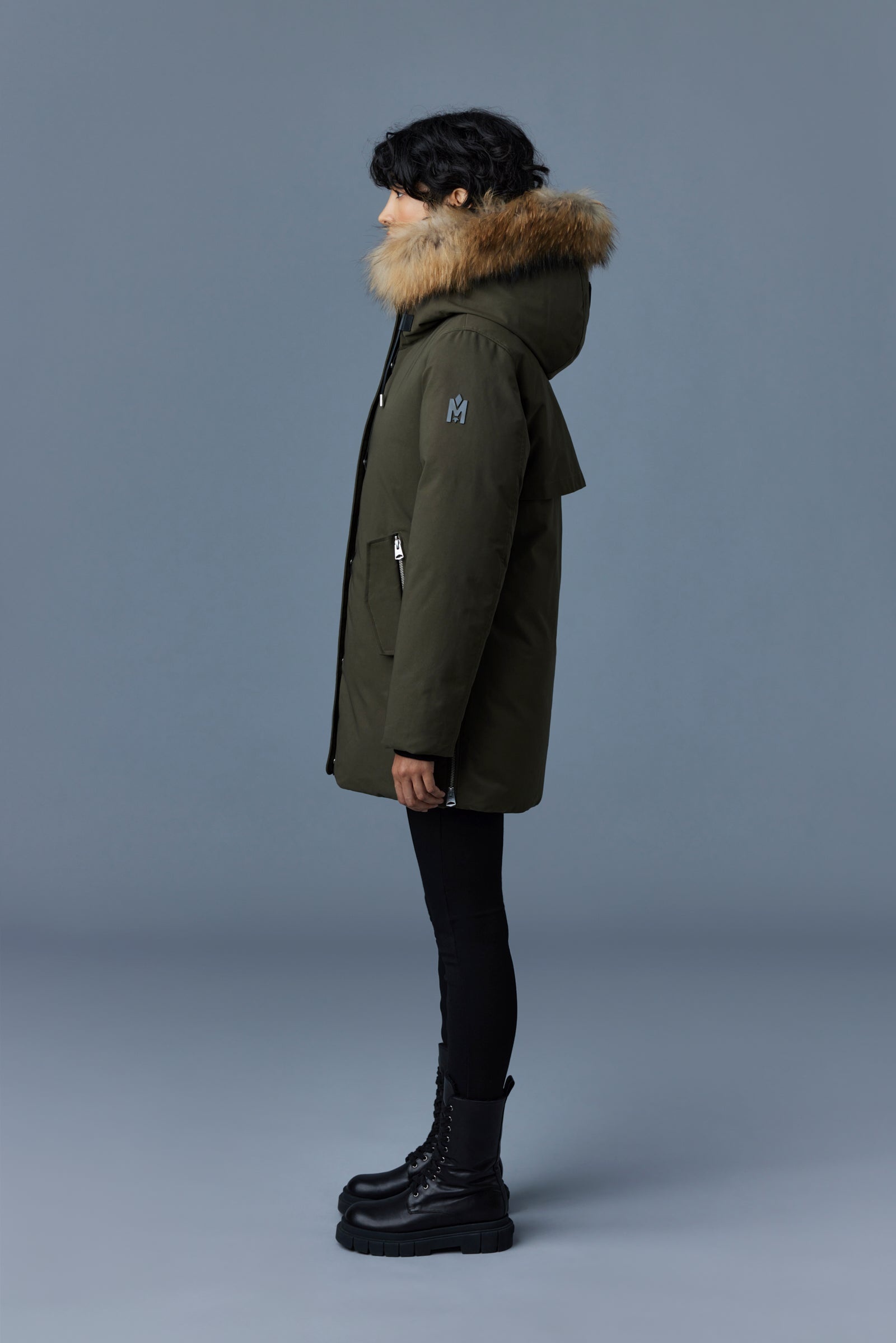 KINSLEE 2-in-1 oversized down parka with bib and natural fur - 3