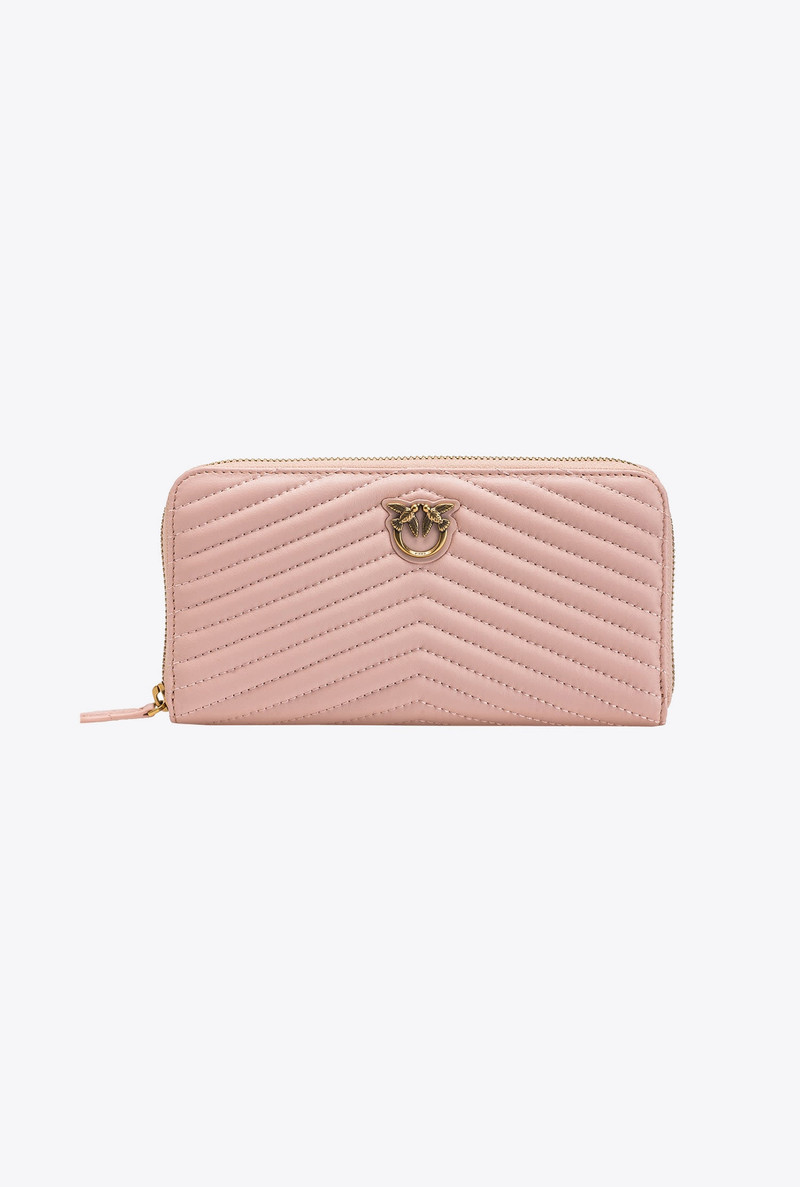 ZIP-AROUND WALLET IN CHEVRON-PATTERNED NAPPA LEATHER 1