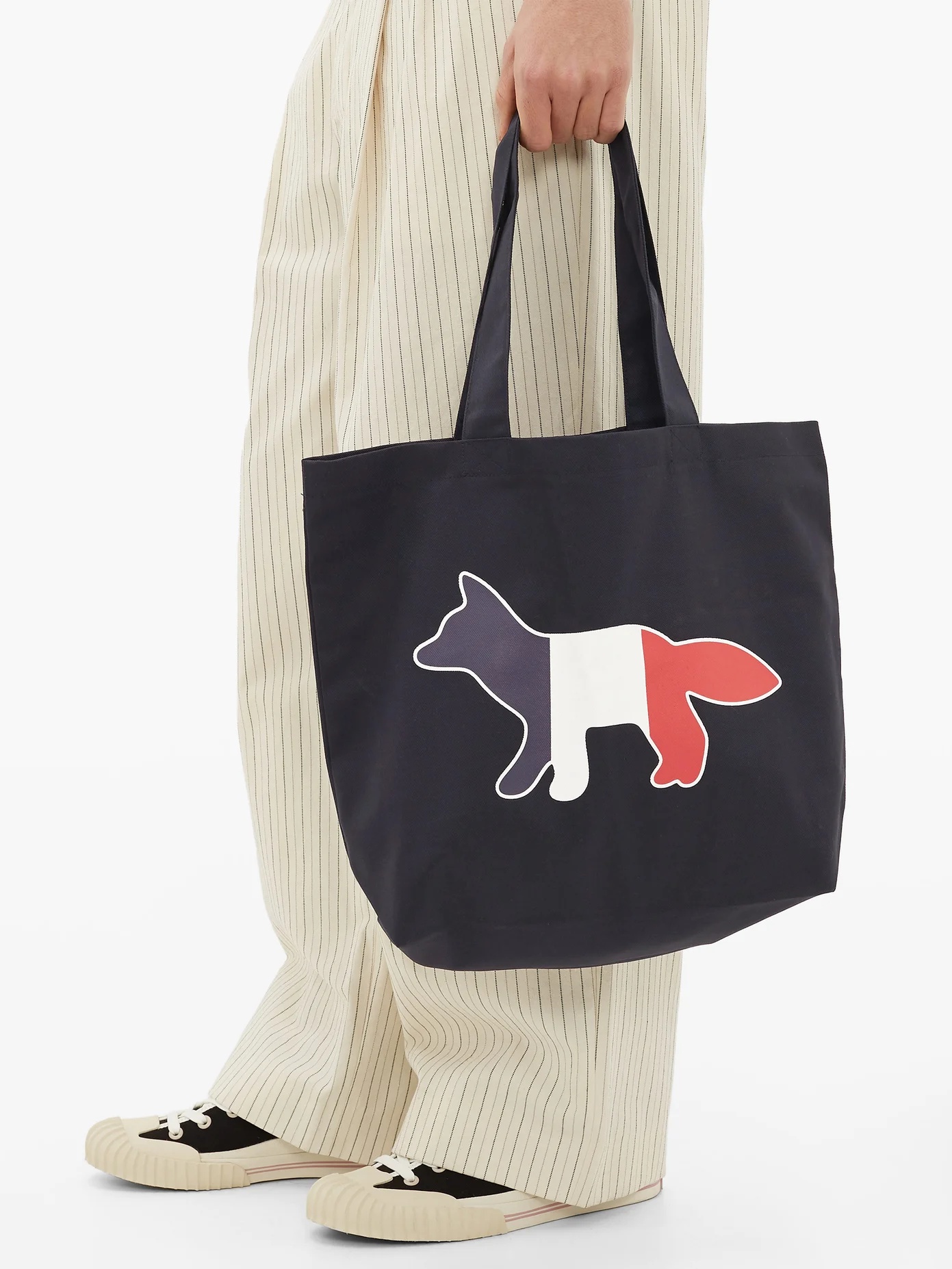 Tricolour Fox-print canvas tote bag - 3