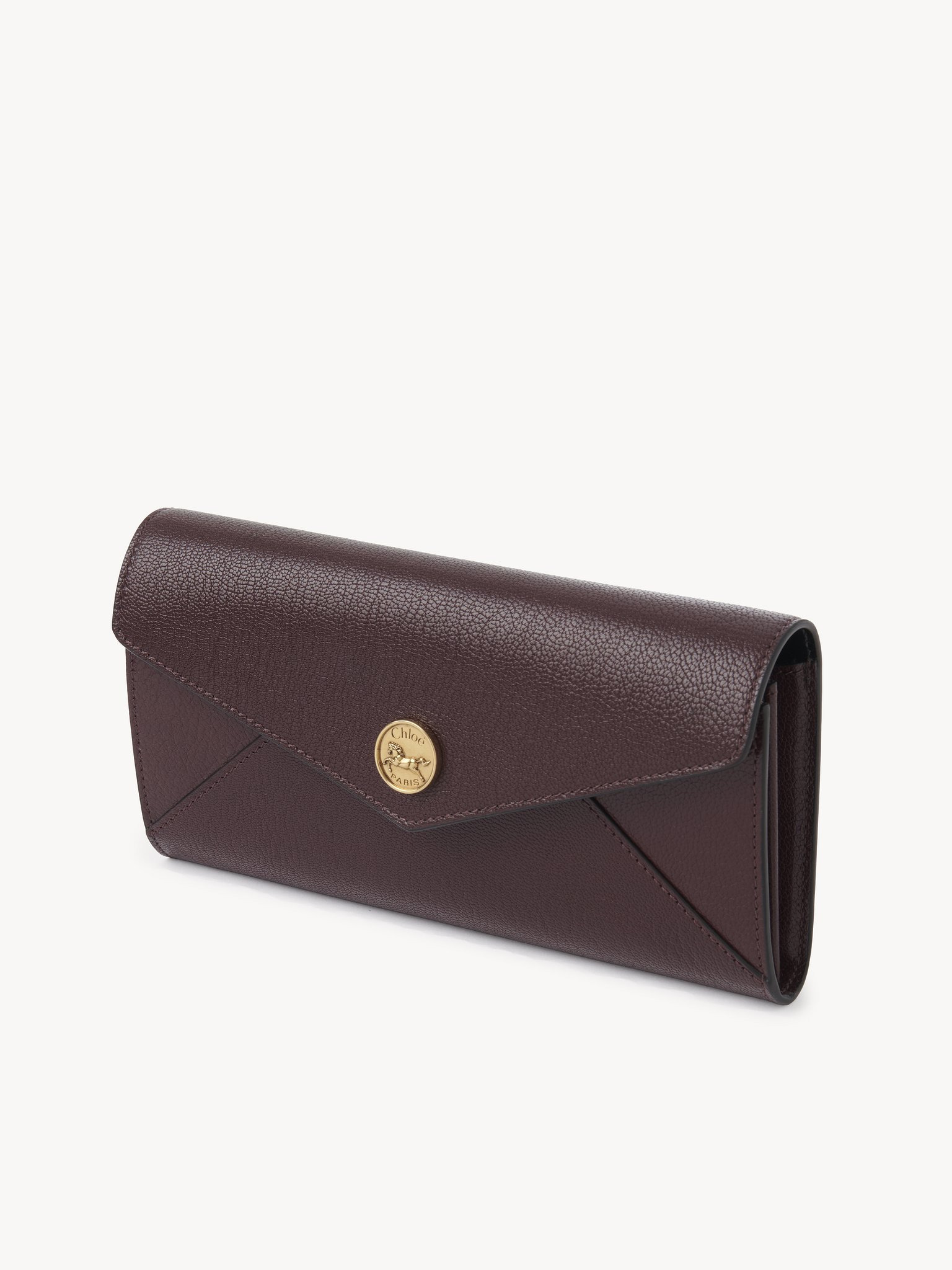 ENVELOPE LONG WALLET WITH FLAP IN GRAINED LEATHER - 2
