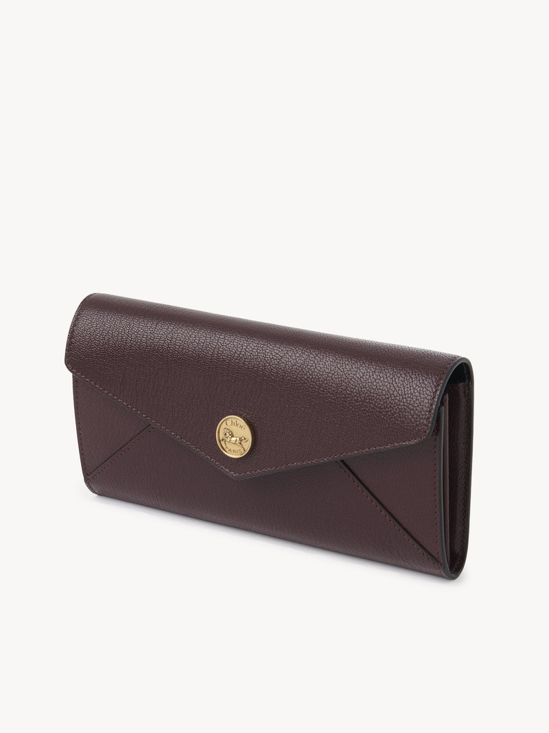 ENVELOPE LONG WALLET WITH FLAP IN GRAINED LEATHER 2
