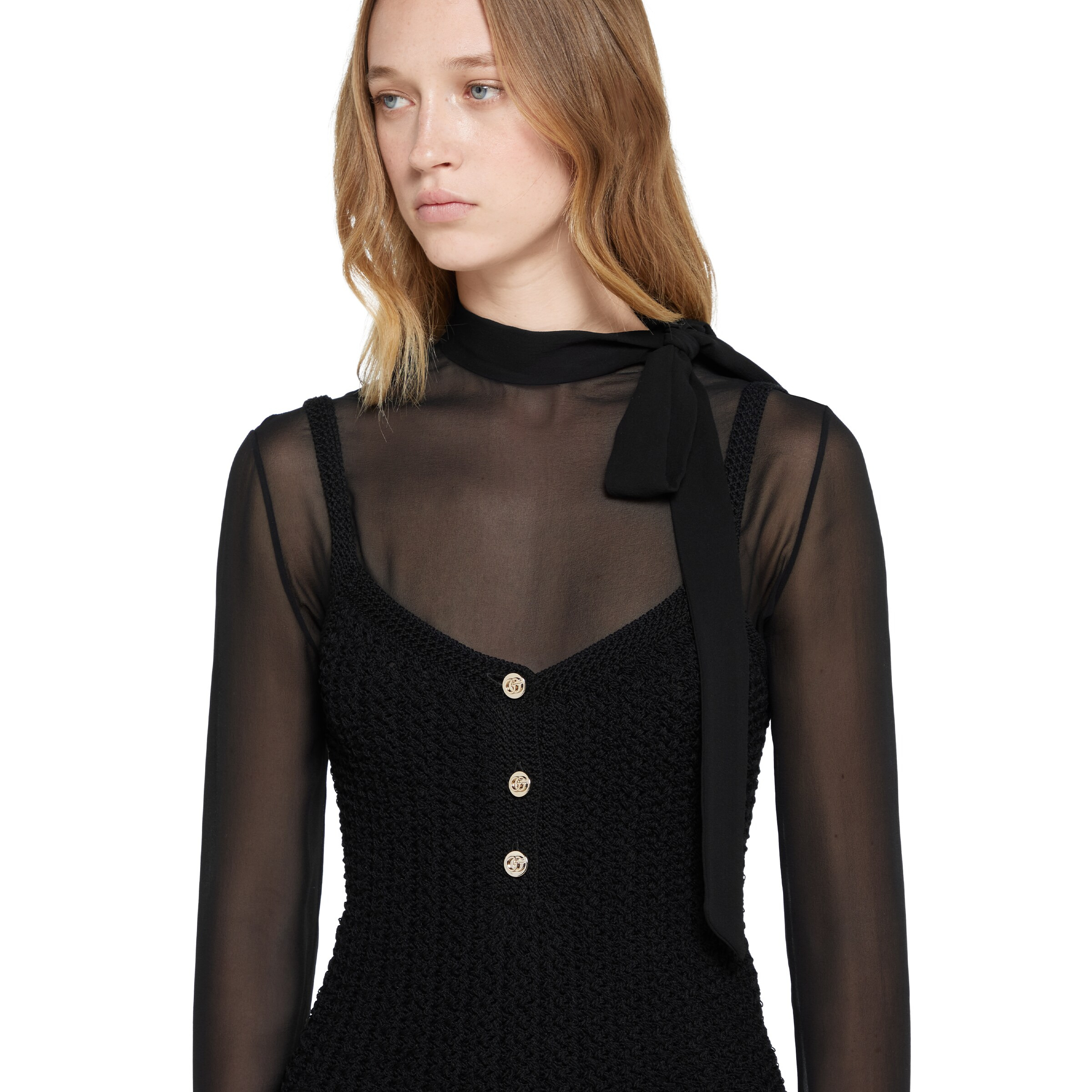 Stretch cotton knit dress - 5
