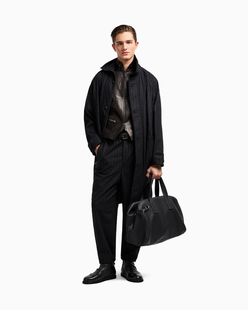 PINSTRIPED FLAT-FRONT TROUSERS IN A CASHMERE BLEND 2