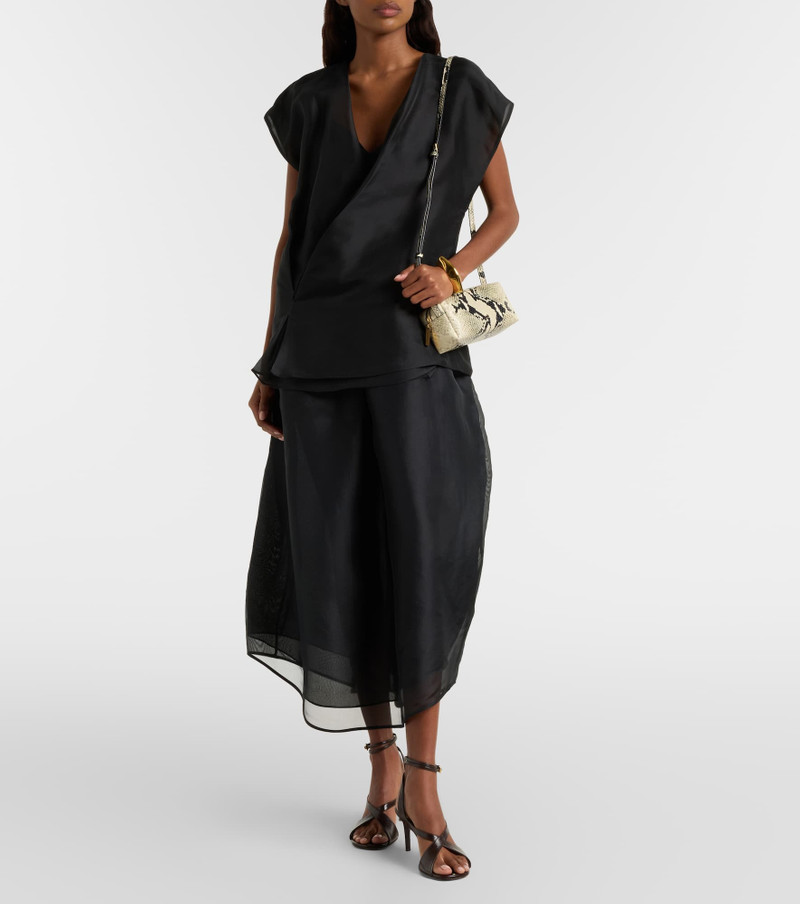 KHAITE Colette silk tulle midi dress outlook