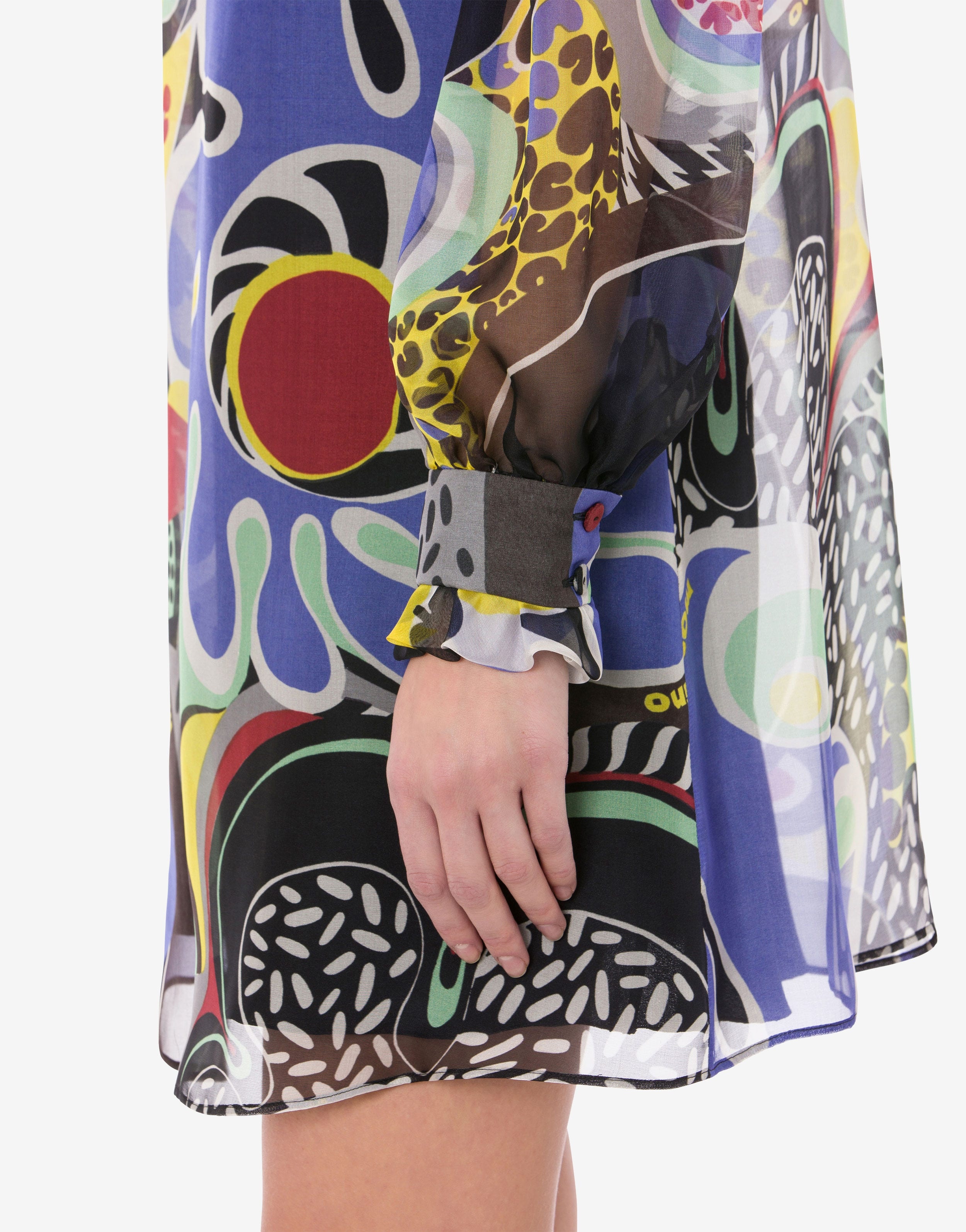 PSYCHEDELIC PRINT CHIFFON DRESS - 4