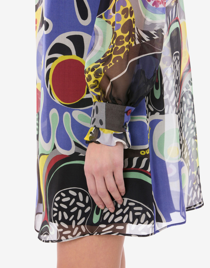 PSYCHEDELIC PRINT CHIFFON DRESS 4