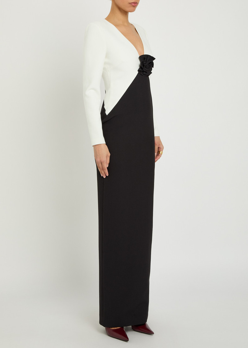 ROLAND MOURET Roland Mouret Colour-blocked Crepe Maxi Dress outlook
