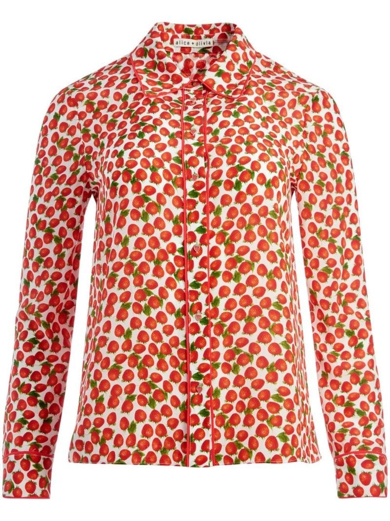 Willa strawberry-print silk shirt - 1