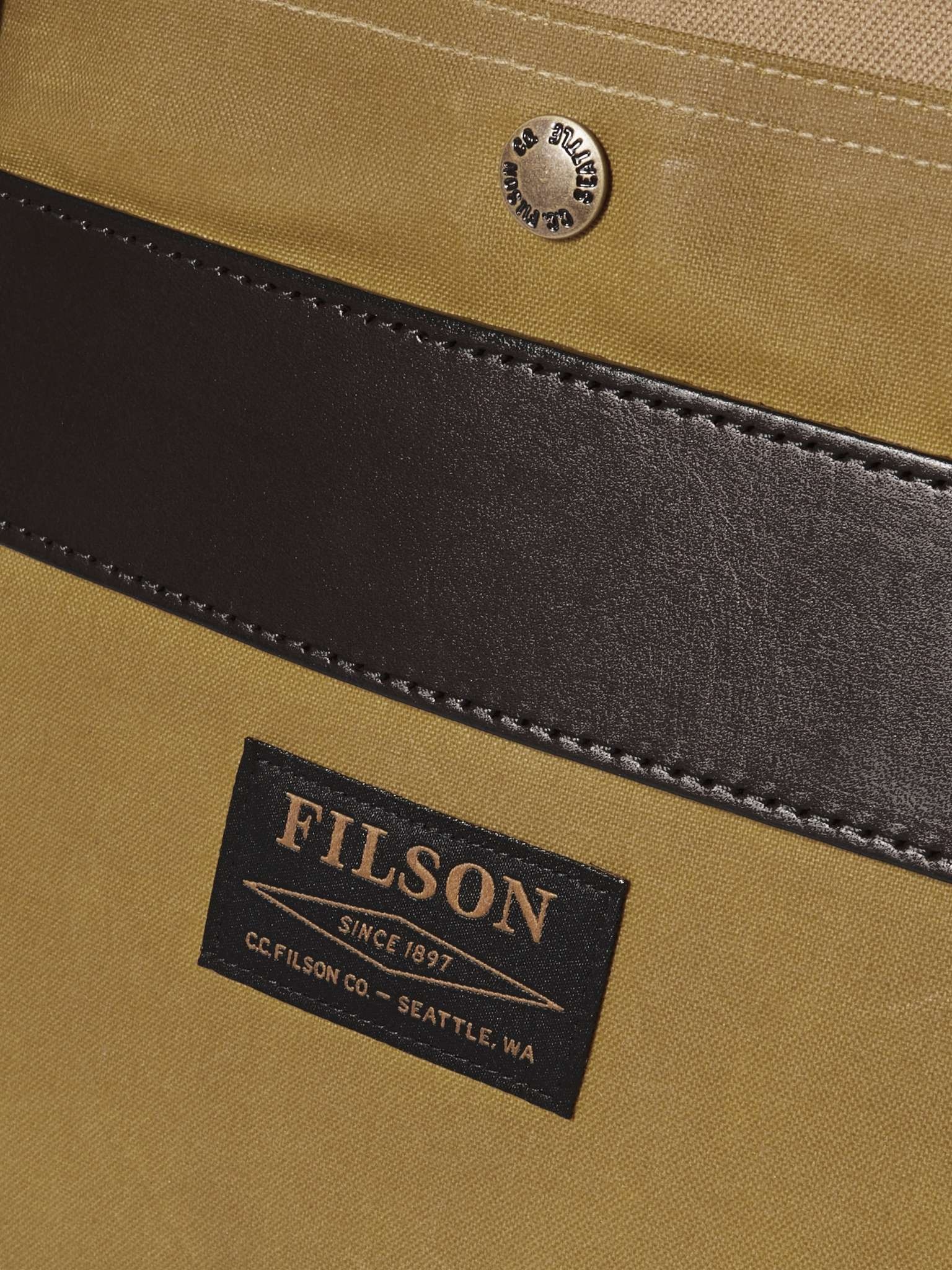 Canvas and Leather-Trimmed Cotton-Twill Briefcase - 5