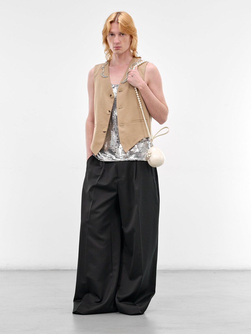 Simone Rocha Beige Wool Tailored Bead Waistcoat outlook