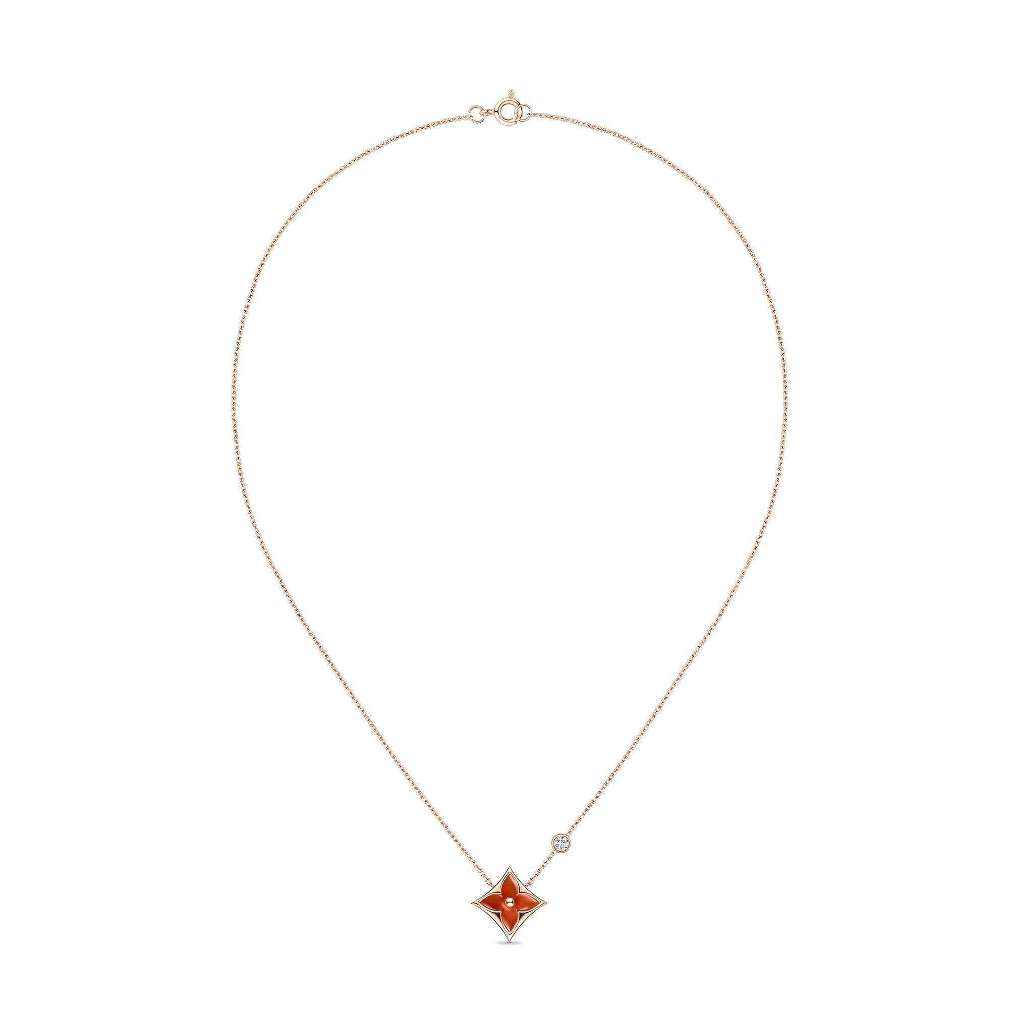 Color Blossom BB Star Pendant, Pink Gold, Cornelian And Diamond - 3