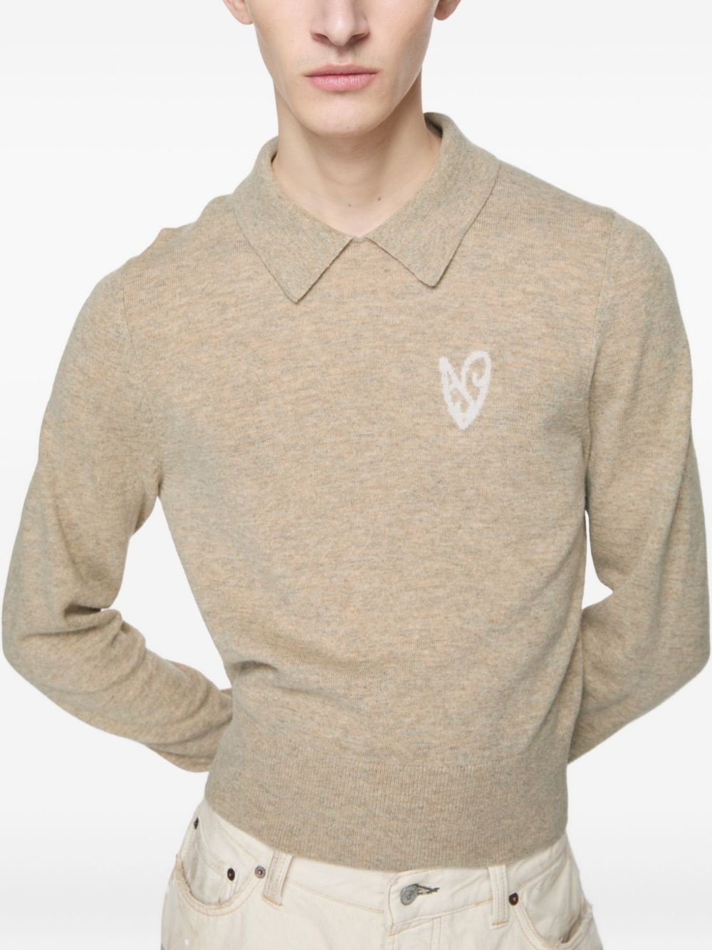 heart-intarsia knit top - 4