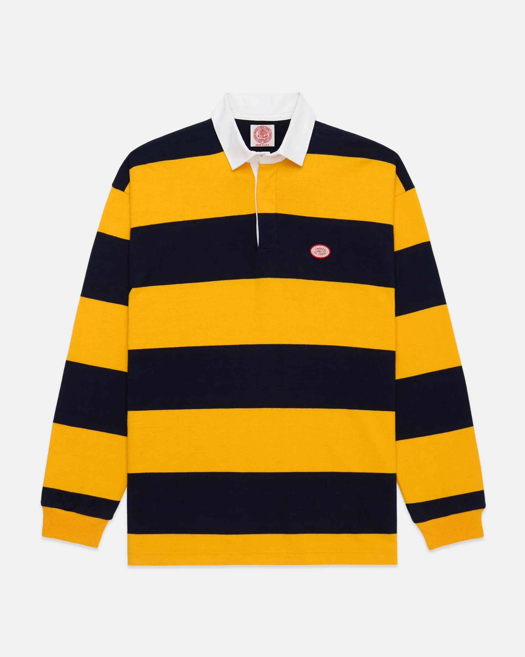 MADE-IN-USA YELLOW GUARD STRIPE J. PRESS SEAL COTTON RUGBY - 1