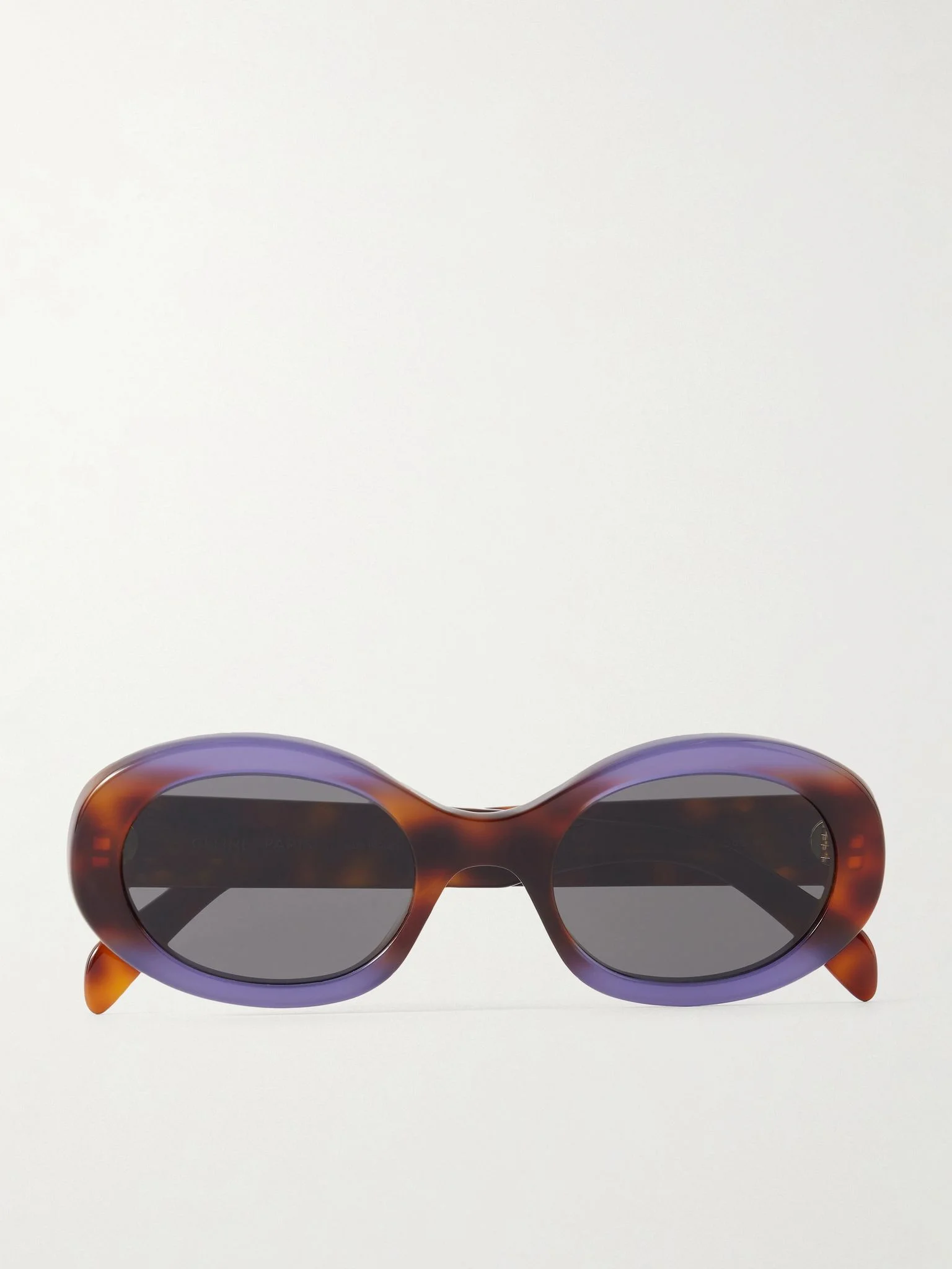 Triomphe oval-frame acetate sunglasses Brown - 1