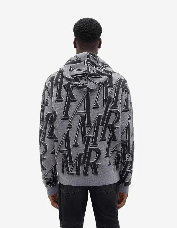 Amiri Grey Repeat Logo Hoodie - 4