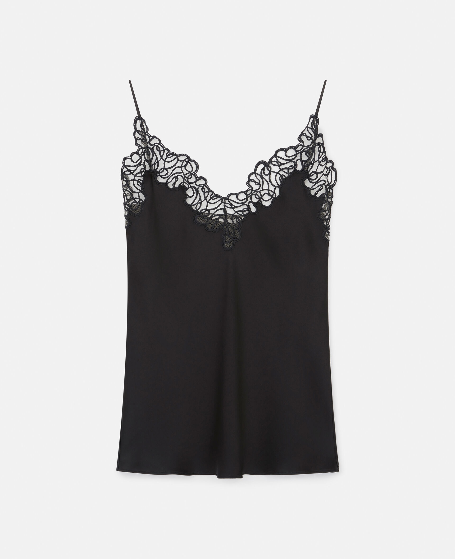 Scribbled Lace Satin Cami - 1