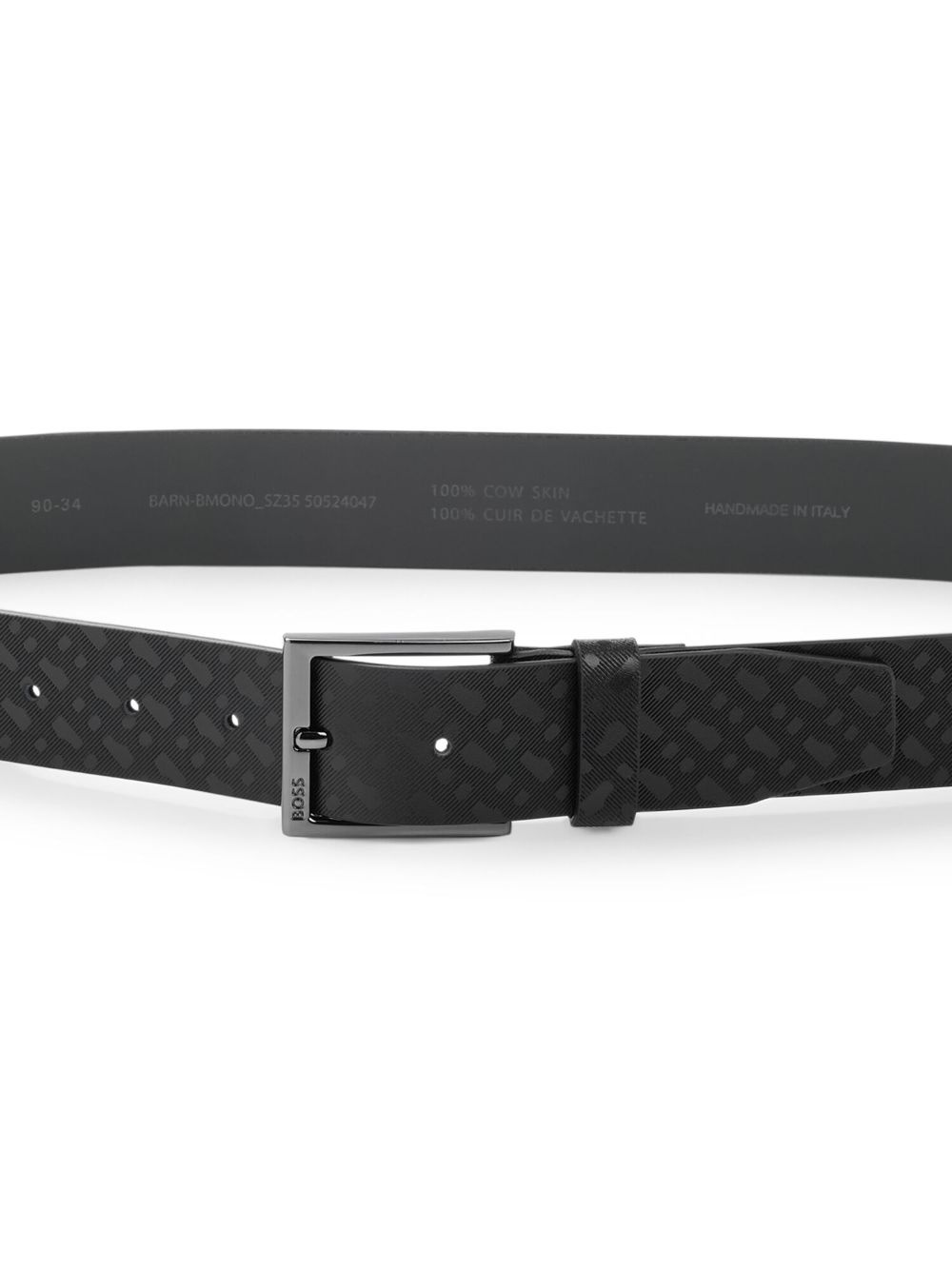 monogram-embossed leather belt - 3