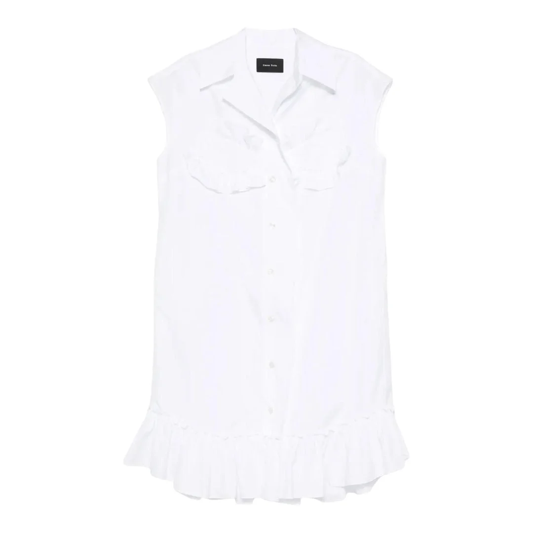 Sleeveless Ruffle Bust Detail Dress - 1