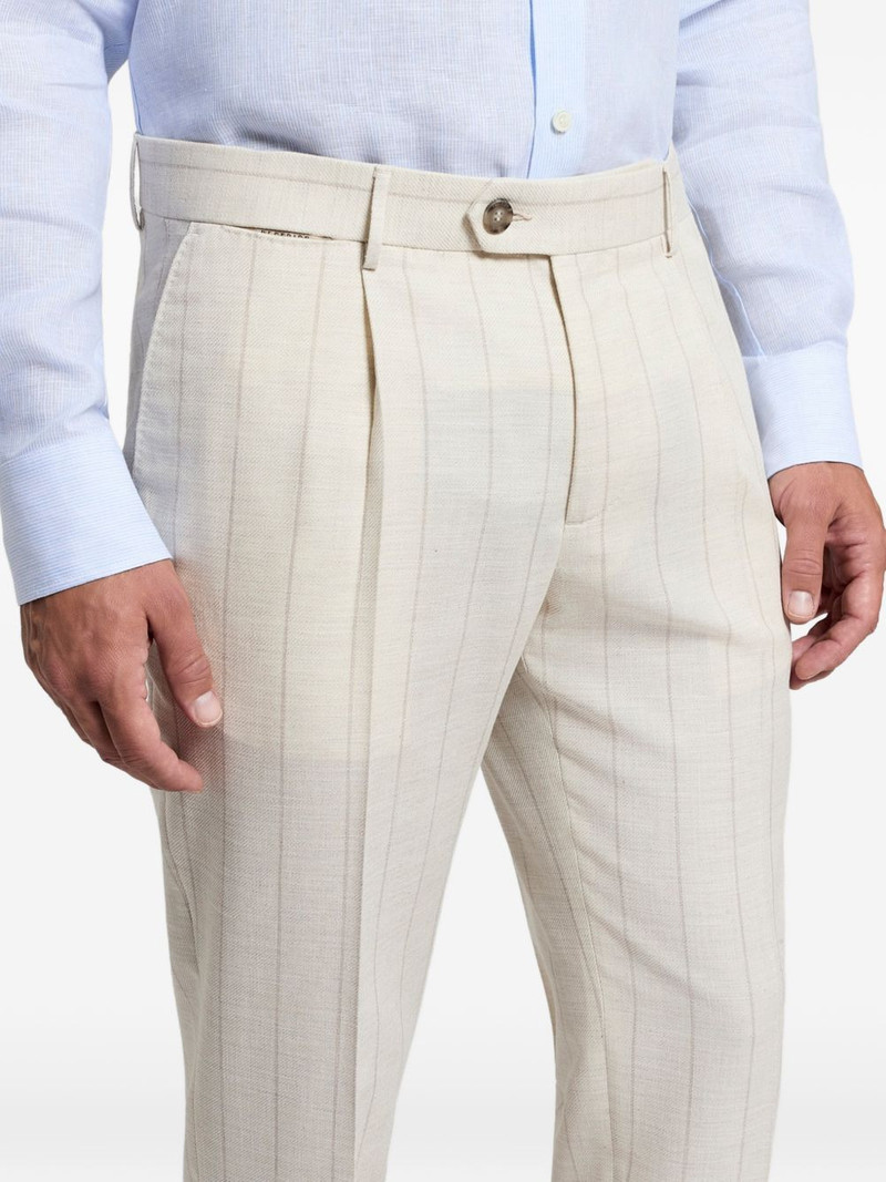 striped pleated trousers 4