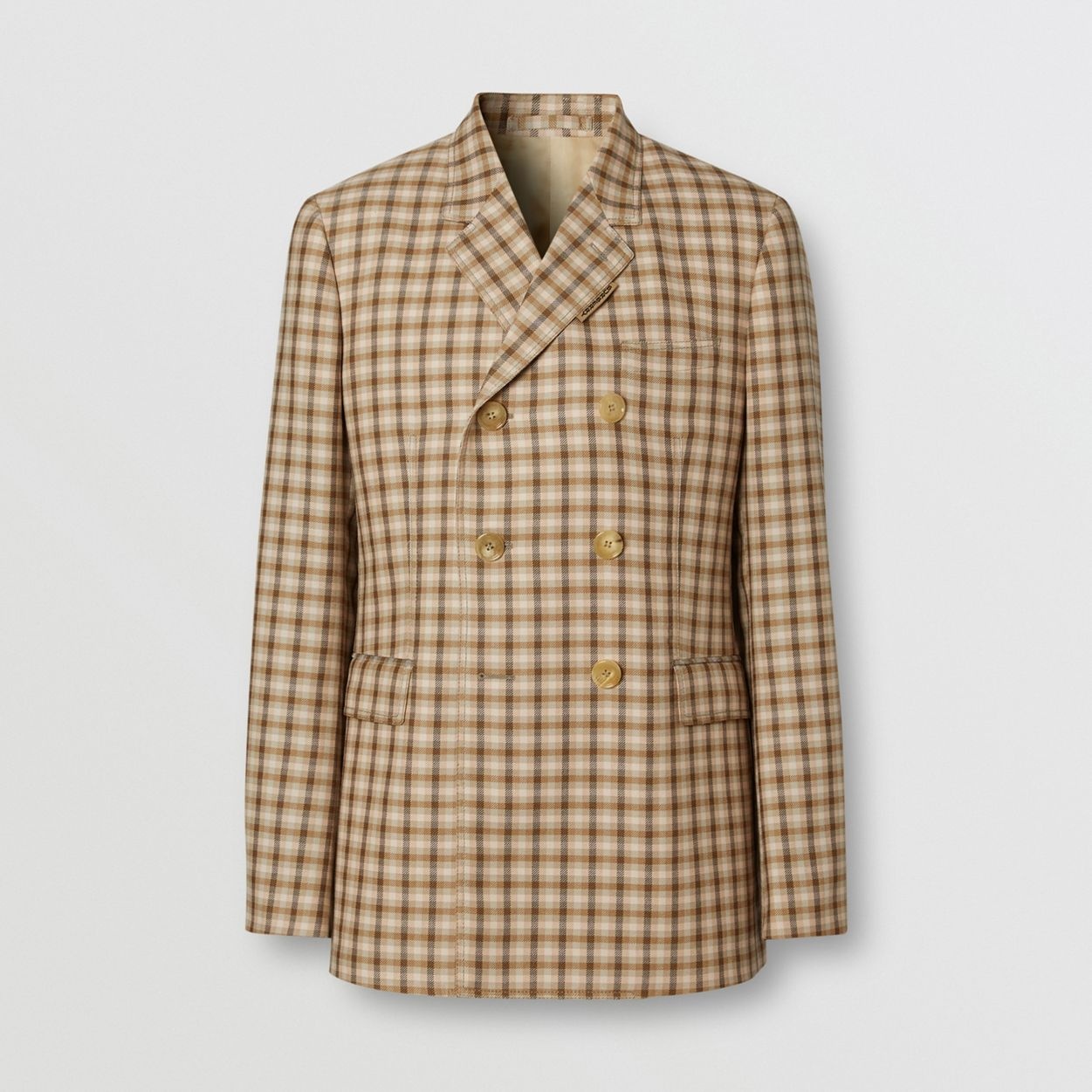 Slim Fit Gingham Wool Tailored Jacket - 1