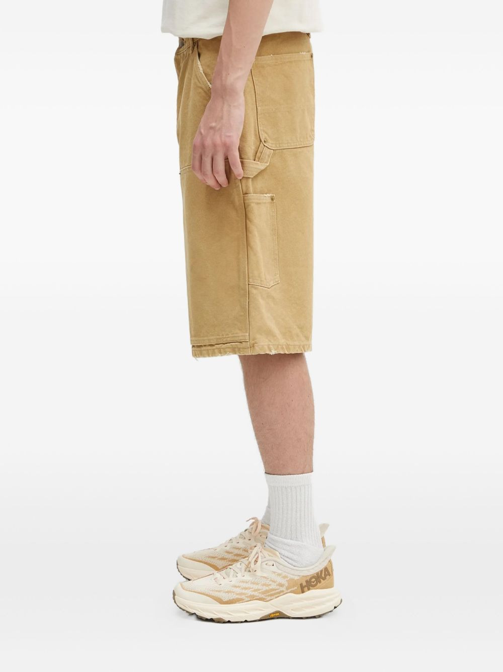 multi-pocket frayed shorts - 2