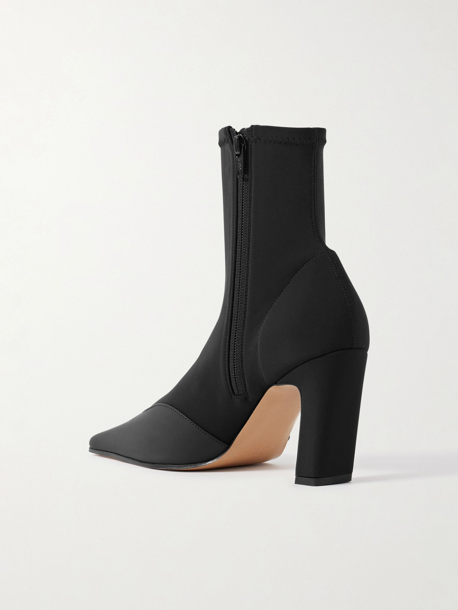 Nevada leather-trimmed stretch-knit ankle boots Black - 2