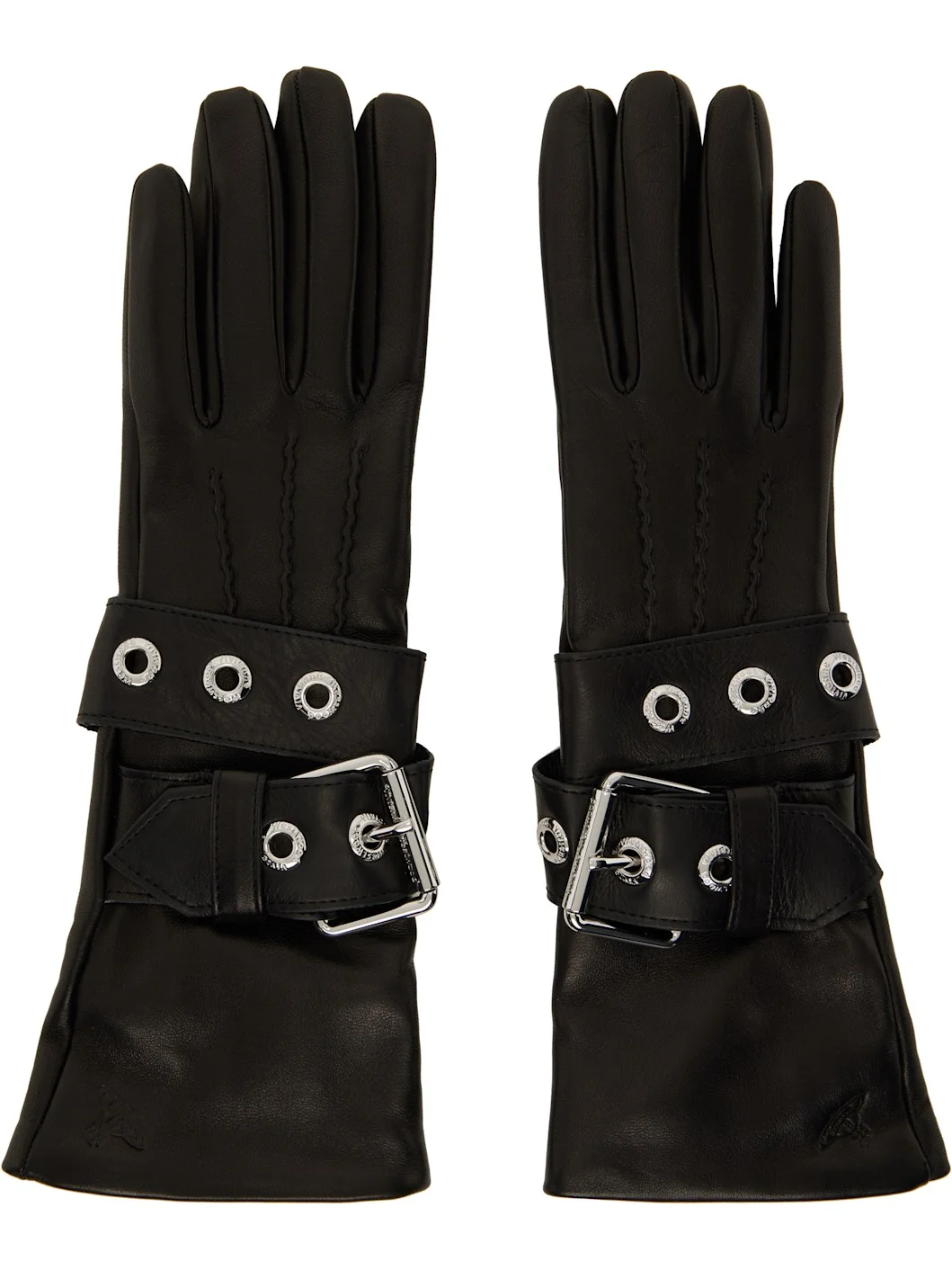 Black Belt Buckle Gloves - 1