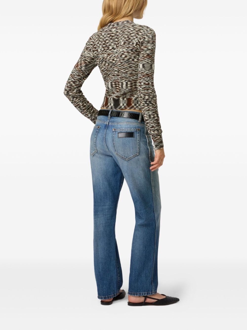 patterned crew-neck sweater - 3
