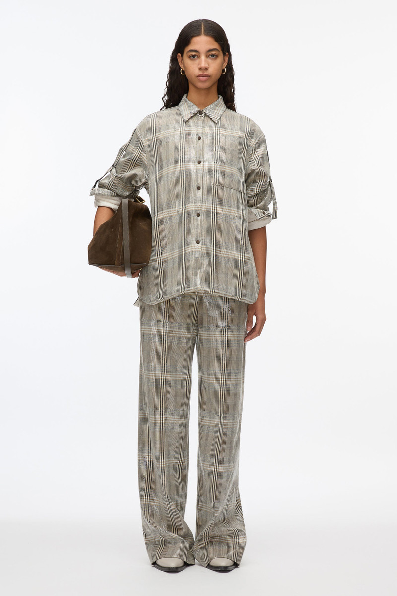 Sequin Plaid Shirt Jacket 1