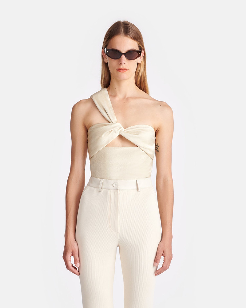 Twisted Crisp-Satin Top 1