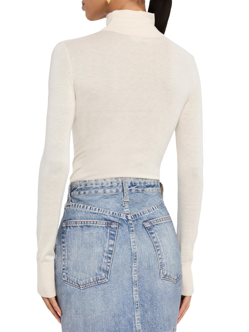 Women's Wool Slim Turtleneck Sweater - Cream 4