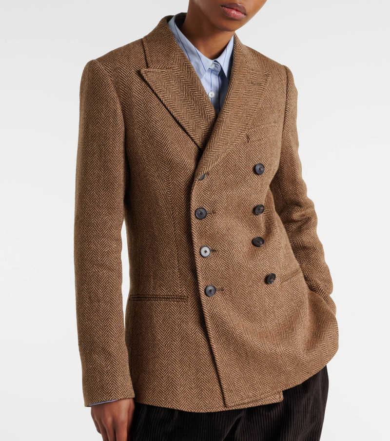 Herringbone linen, wool, and silk blazer 3