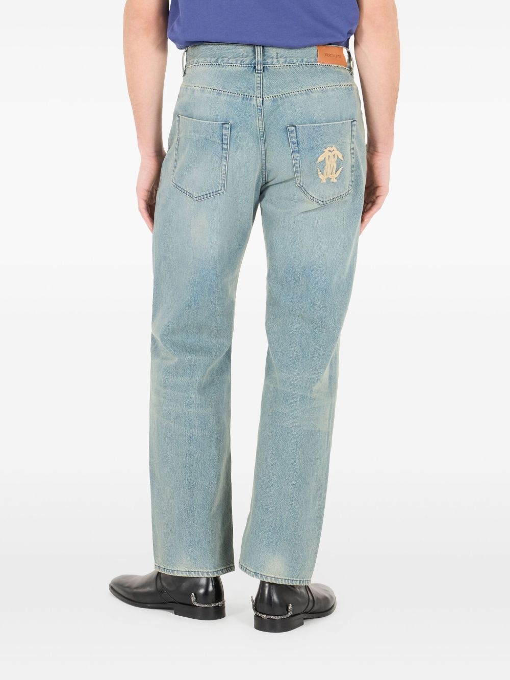 logo-embroidered jeans - 3