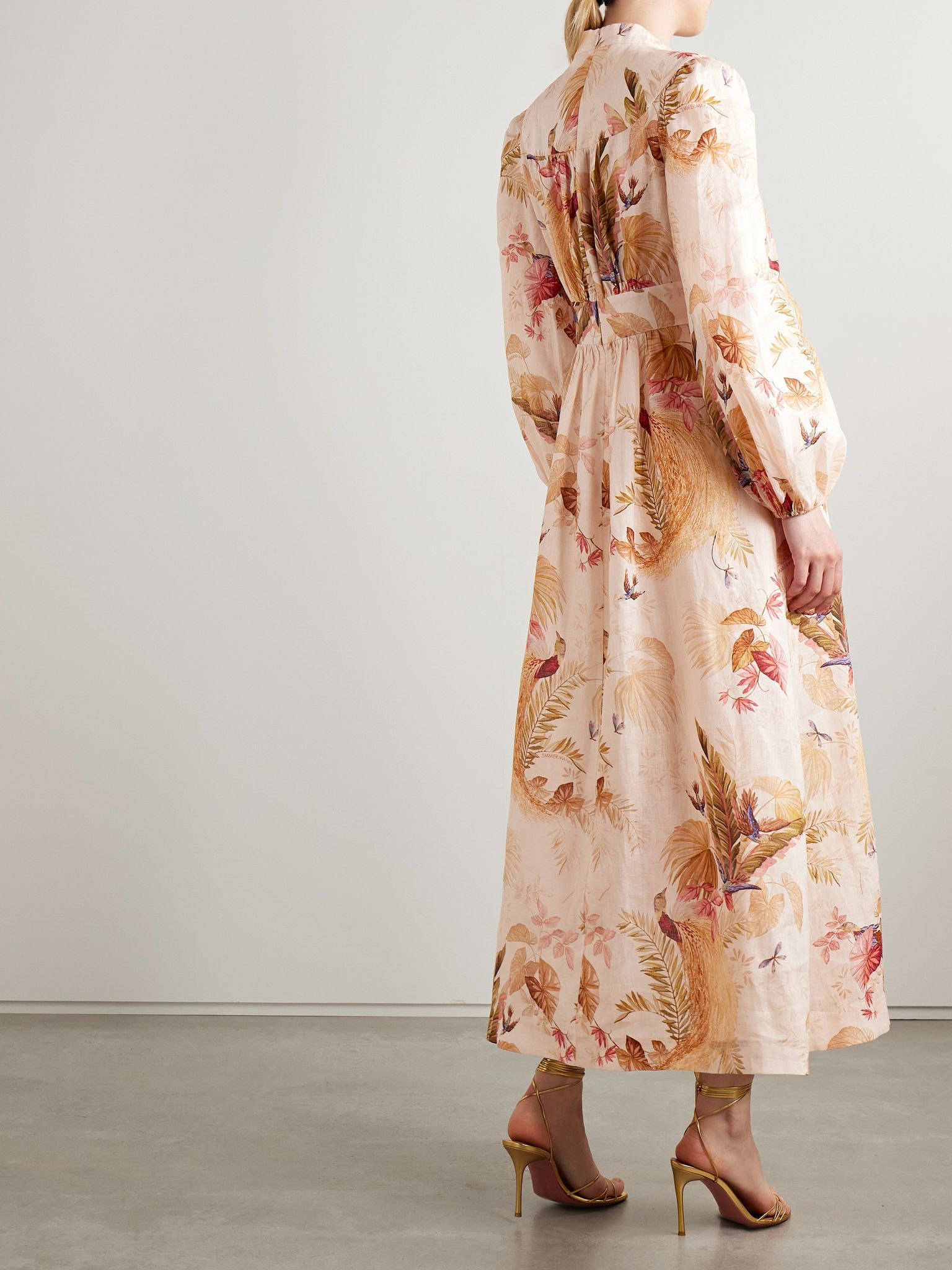 Ascension printed linen midi dress Orange - 3