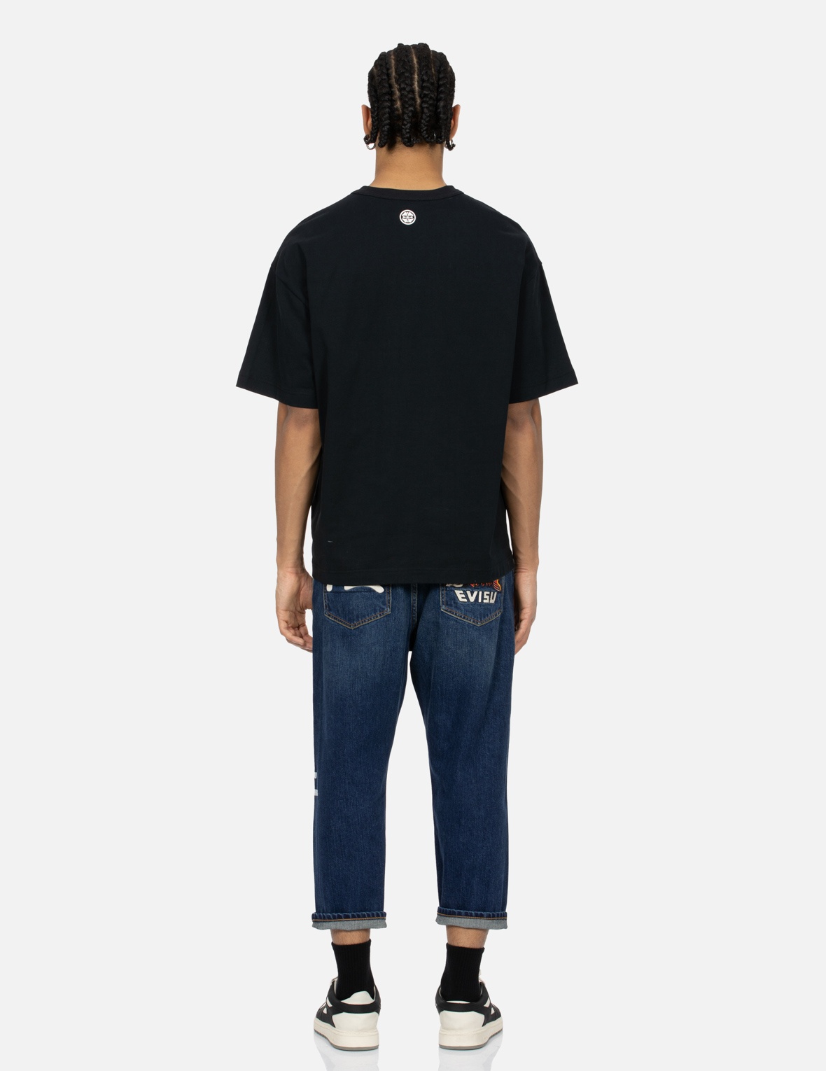 KOINOBORI PRINT AND SEAGULL EMBROIDERY CROPPED-FIT JEANS #2027 - 5