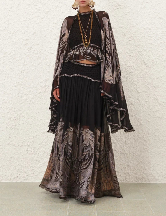 Hypnotic Burnout Maxi Skirt - 2