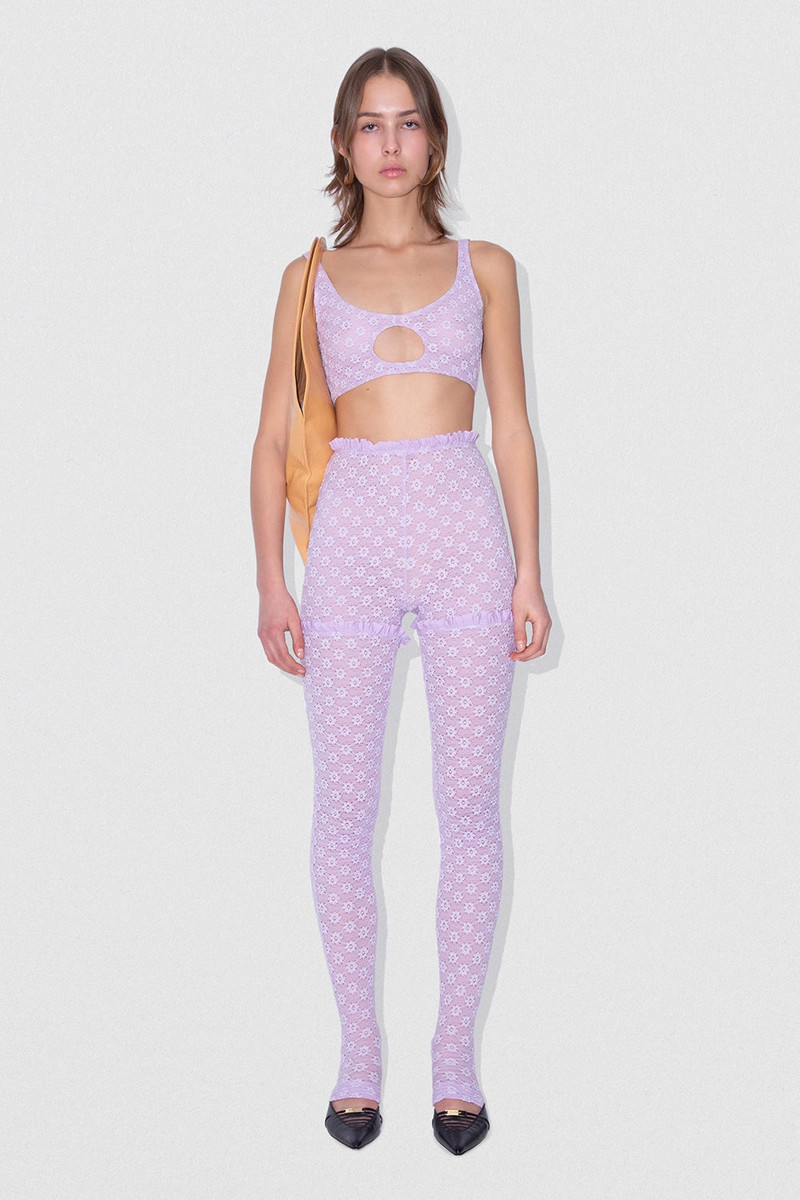 BY FAR RUBI BRALETTE LILAC FLORAL LACE outlook