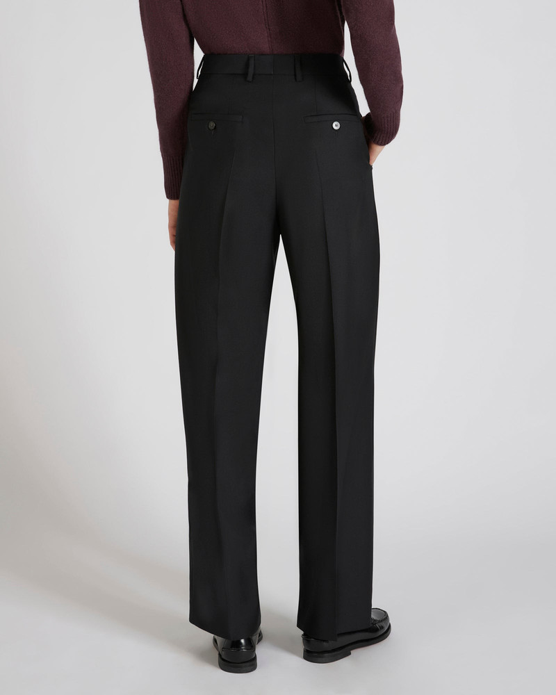 Wide fit wool fabric trousers 3