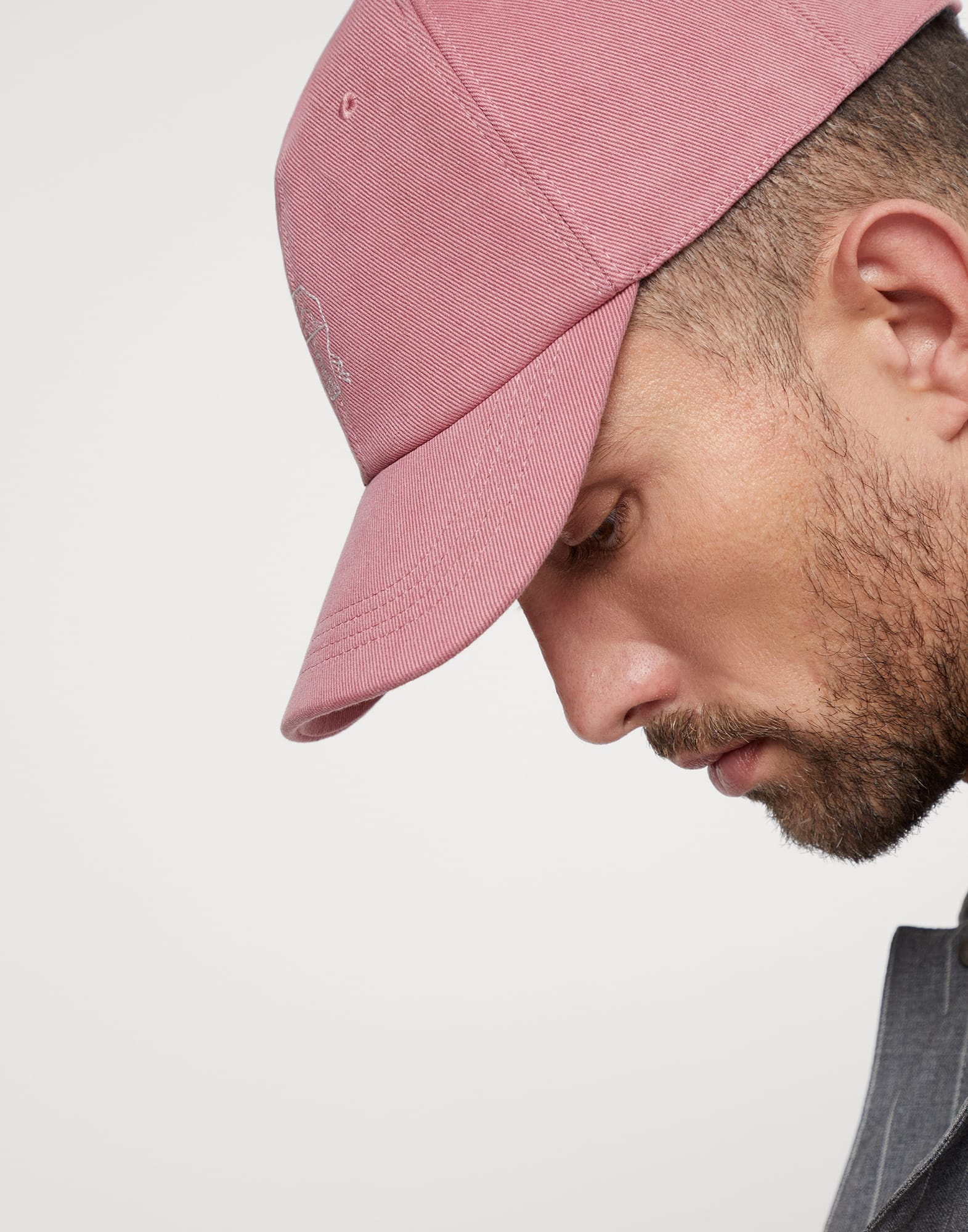 Garment-dyed lightweight denim baseball cap with embroidered logo - 3