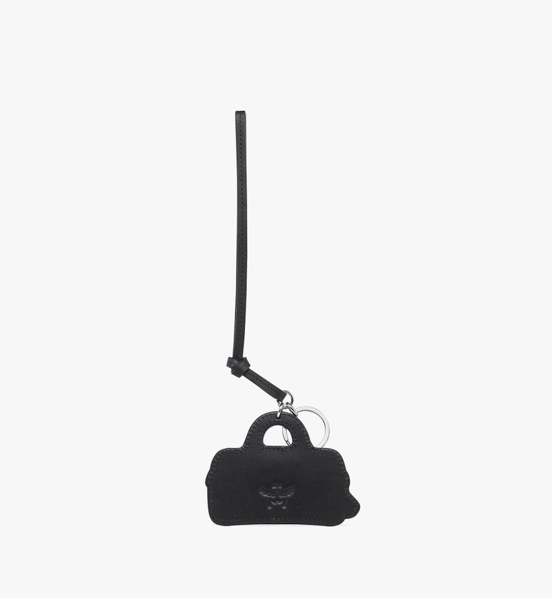 MCM 2D Ella Boston Bag Charm in Monogram Print Leather outlook