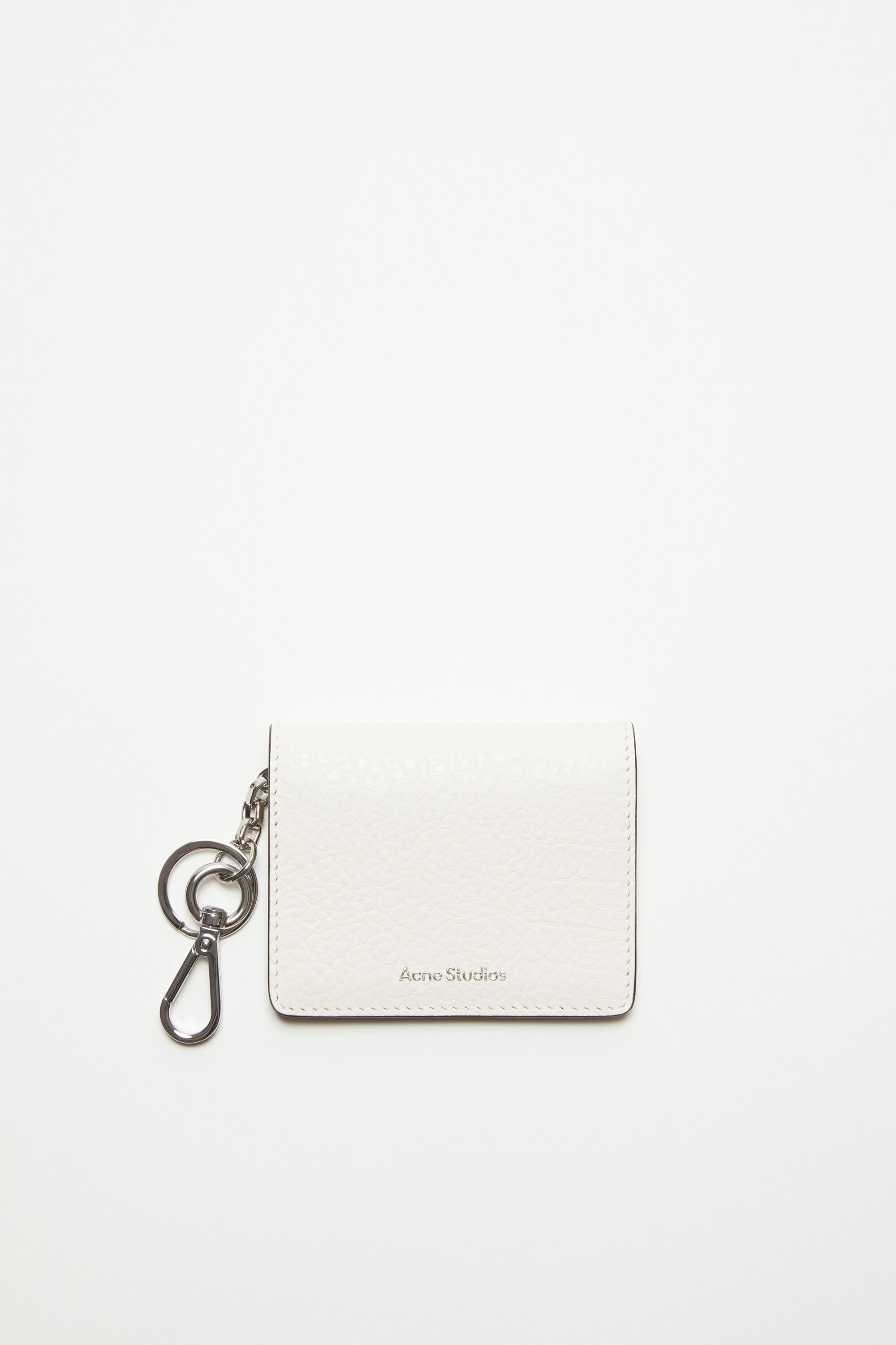 Folded leather wallet - White - 1