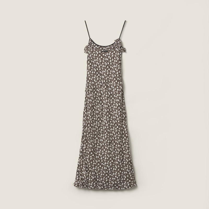 Long crepe de chine dress 1