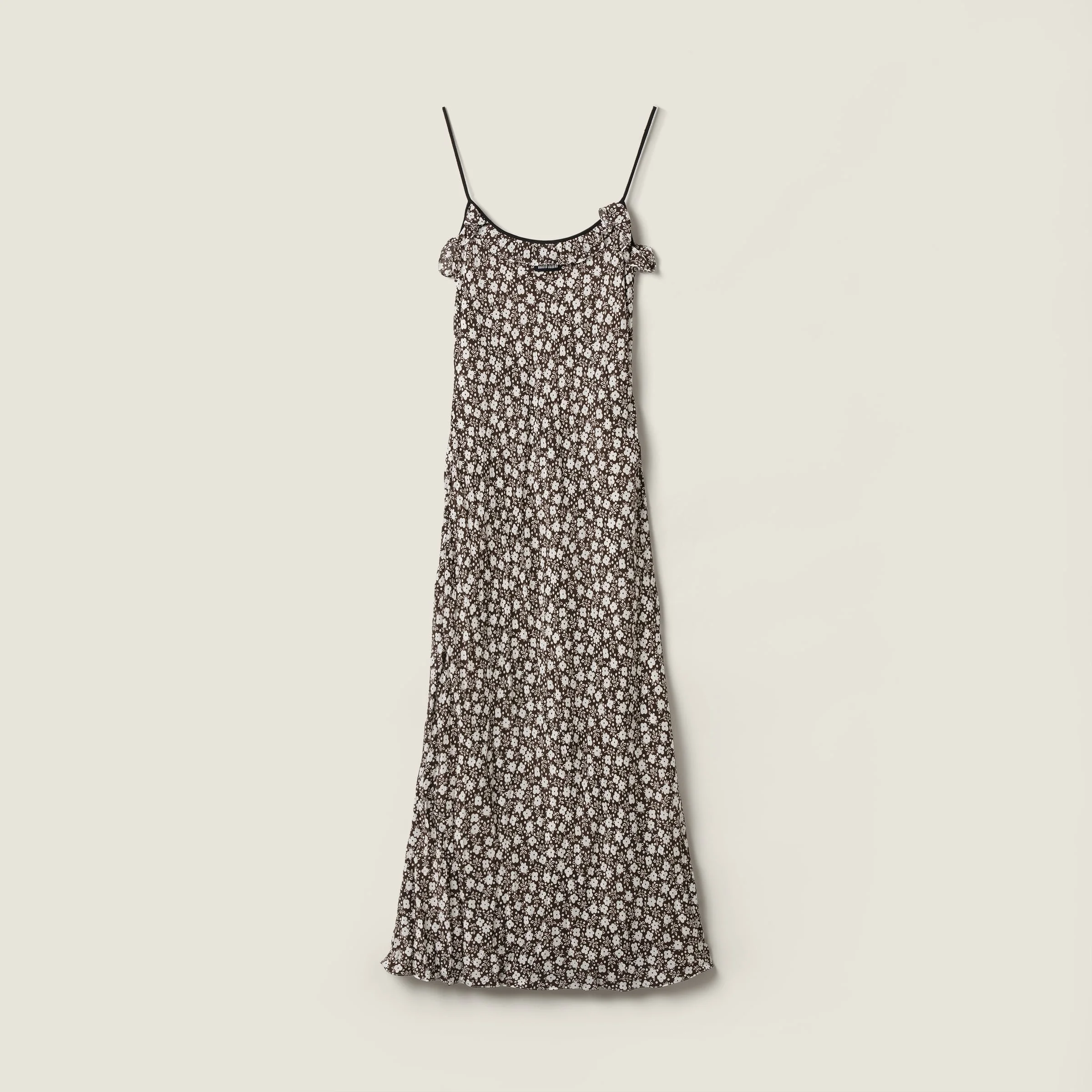 Long crepe de chine dress - 1