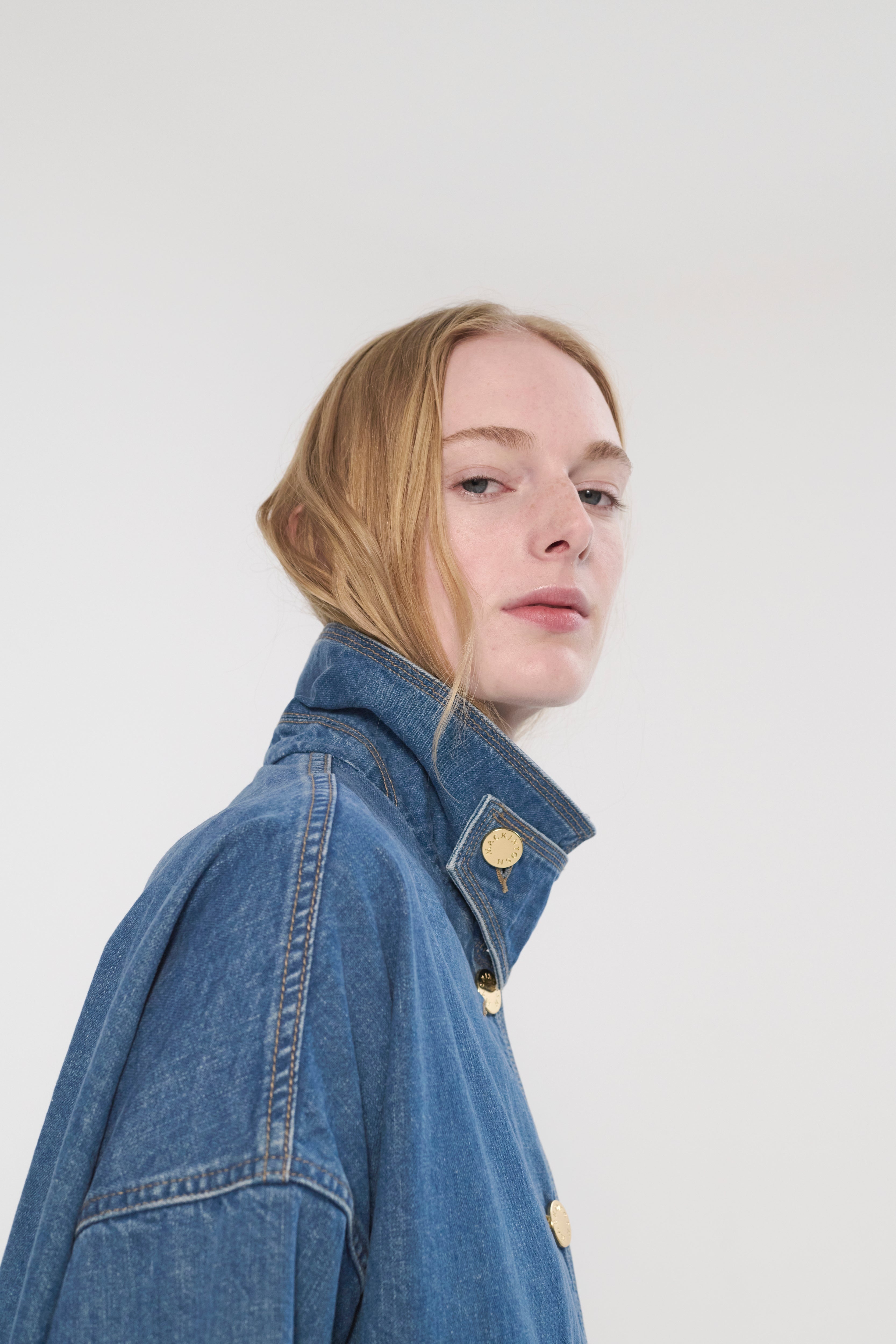 Humbie Cropped Sleeve Denim Jacket - 6