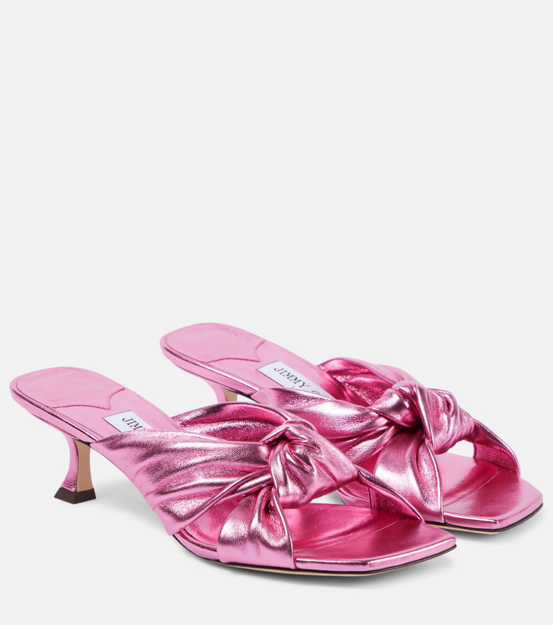 50mm Avenue metallic leather mules 1