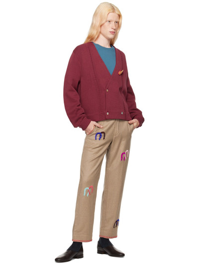 BODE Burgundy Double-Breasted Cardigan outlook