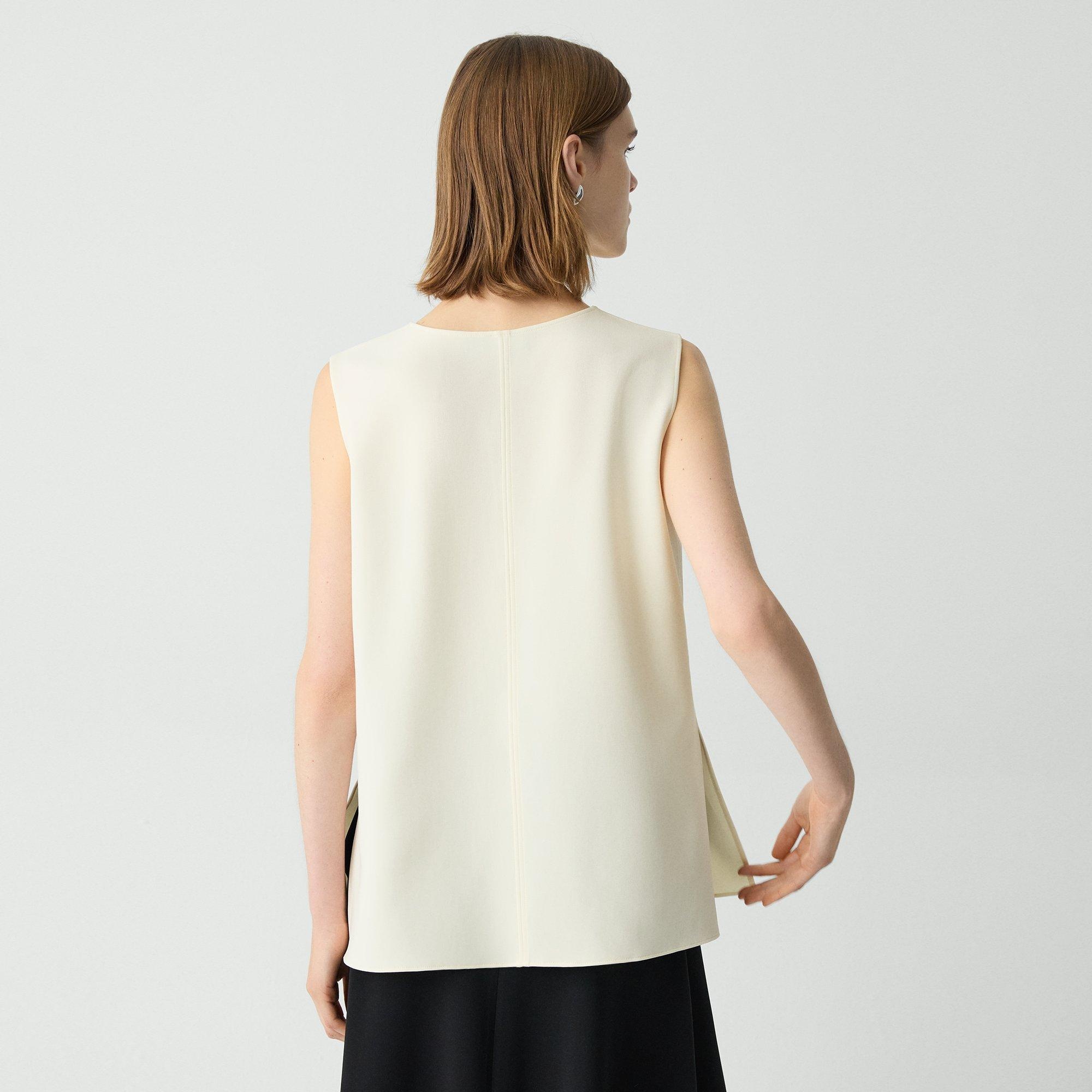 V-Neck Blouse in Admiral Crepe - 4
