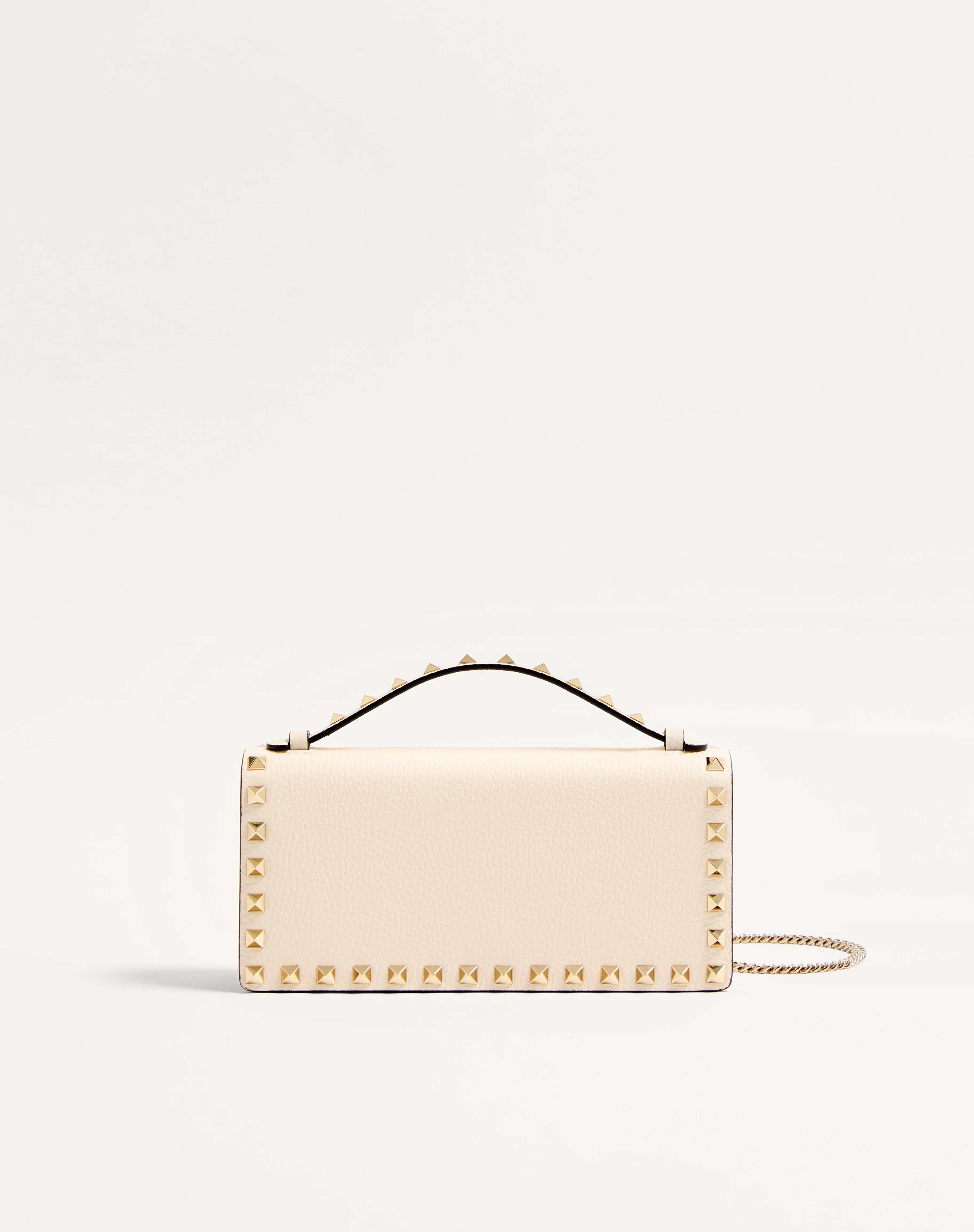 ROCKSTUD WALLET WITH CHAIN IN GRAINY CALFSKIN - 1