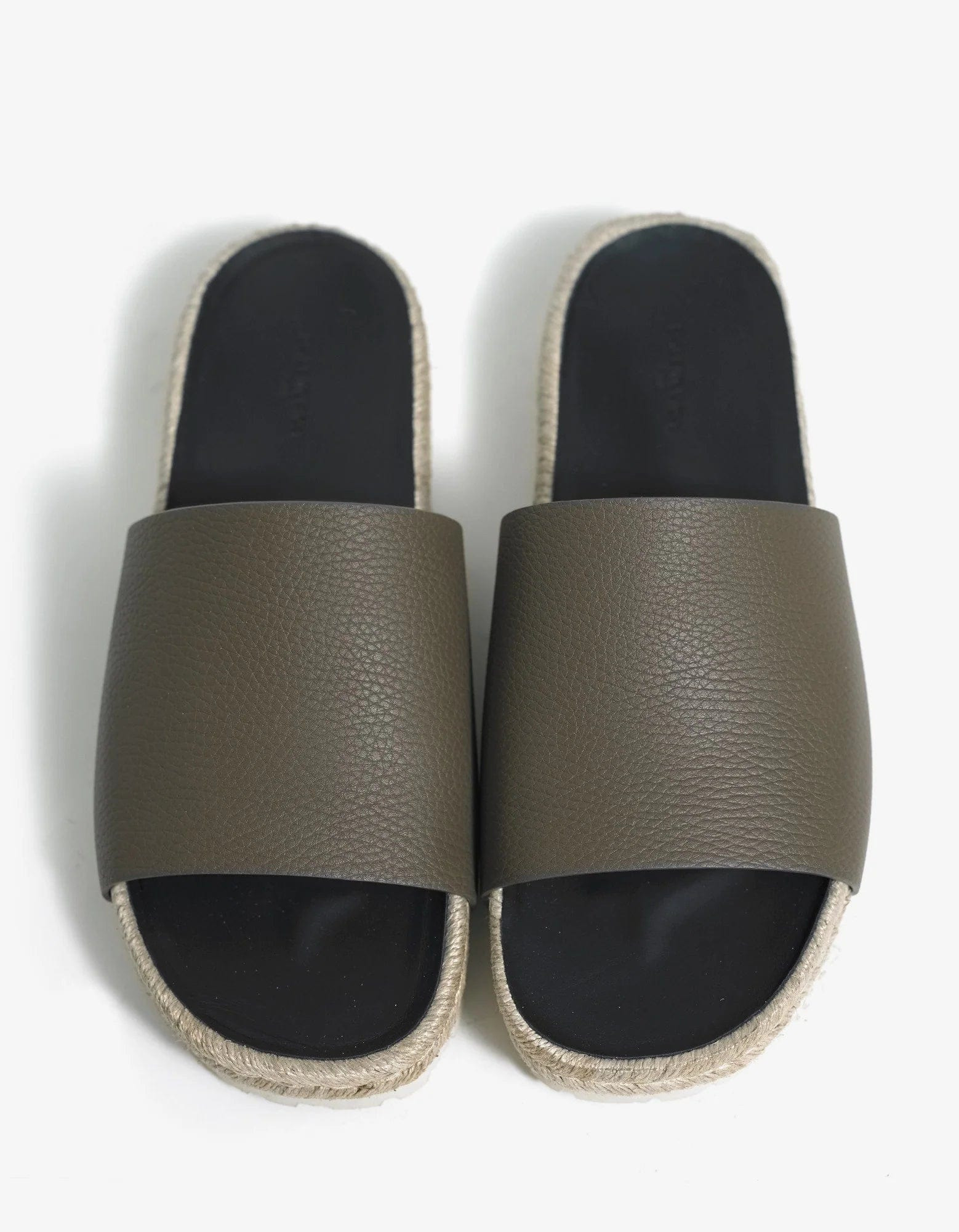 Balenciaga Khaki Leather Espadrille Sandals - 4