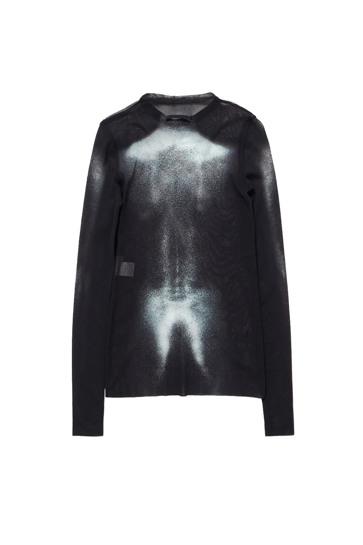 Jean Paul Gaultier Mesh 'Body Dust' Print Top Black/Silver - 2